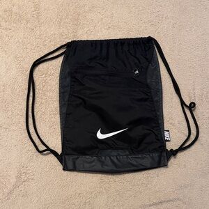 Nike Black and Gray Drawstring Backpack